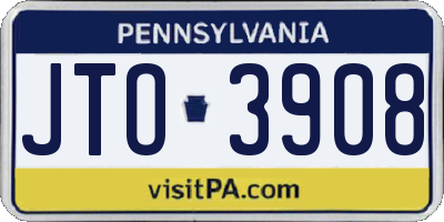 PA license plate JTO3908