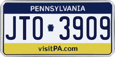 PA license plate JTO3909