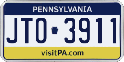 PA license plate JTO3911