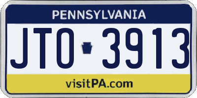 PA license plate JTO3913