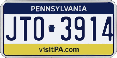 PA license plate JTO3914