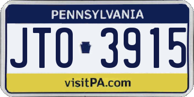 PA license plate JTO3915