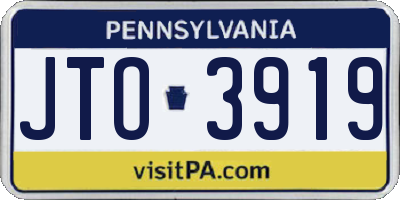 PA license plate JTO3919