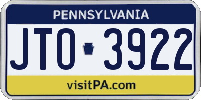 PA license plate JTO3922