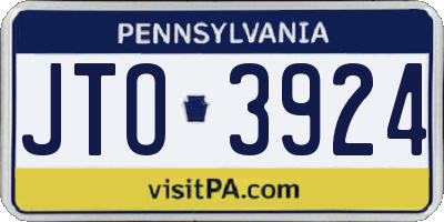 PA license plate JTO3924