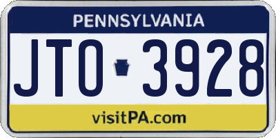 PA license plate JTO3928