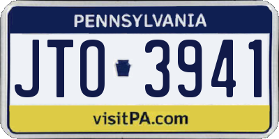PA license plate JTO3941
