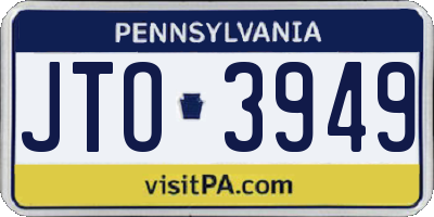 PA license plate JTO3949