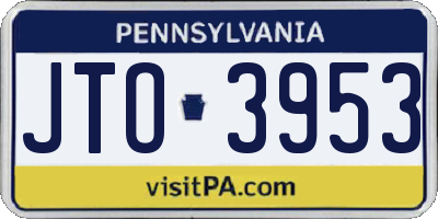 PA license plate JTO3953