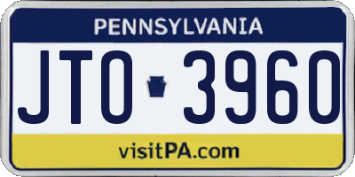 PA license plate JTO3960