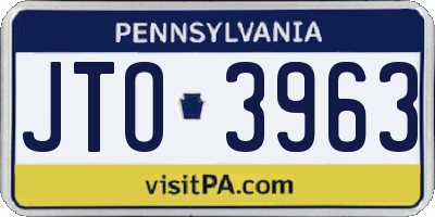 PA license plate JTO3963