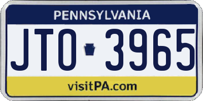 PA license plate JTO3965