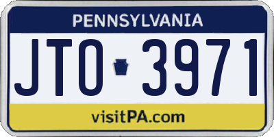 PA license plate JTO3971