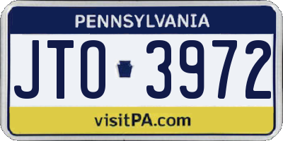 PA license plate JTO3972