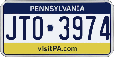 PA license plate JTO3974