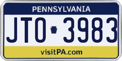 PA license plate JTO3983