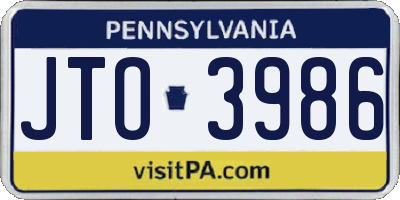 PA license plate JTO3986