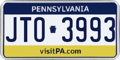 PA license plate JTO3993