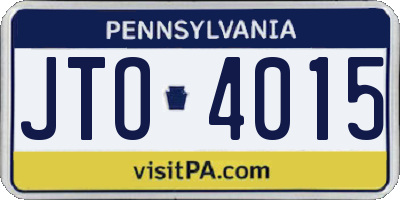 PA license plate JTO4015