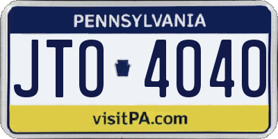 PA license plate JTO4040