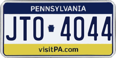 PA license plate JTO4044