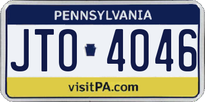 PA license plate JTO4046