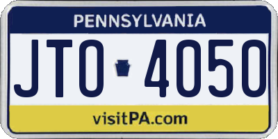 PA license plate JTO4050
