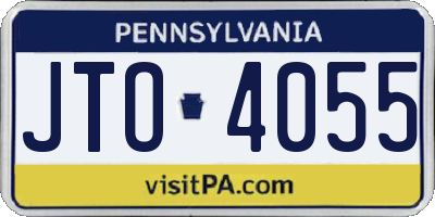 PA license plate JTO4055
