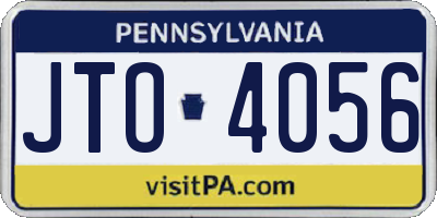 PA license plate JTO4056
