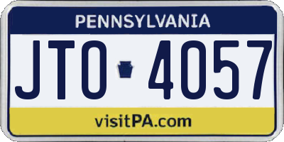 PA license plate JTO4057