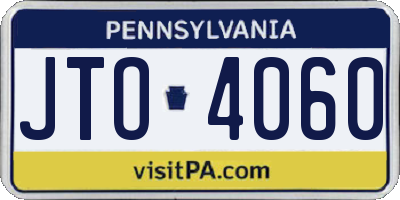 PA license plate JTO4060