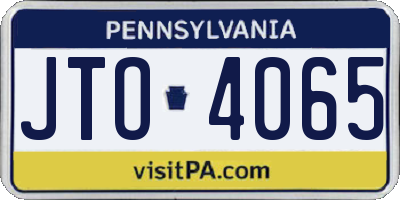PA license plate JTO4065