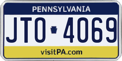 PA license plate JTO4069