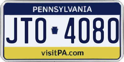 PA license plate JTO4080