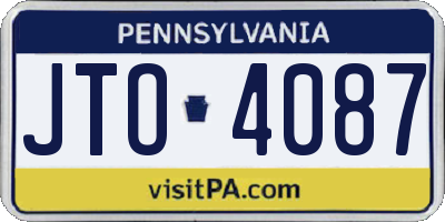 PA license plate JTO4087
