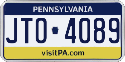 PA license plate JTO4089