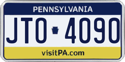 PA license plate JTO4090