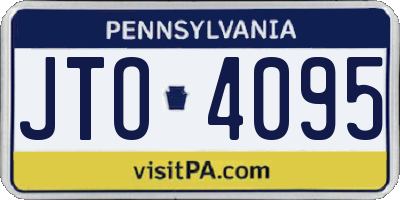 PA license plate JTO4095