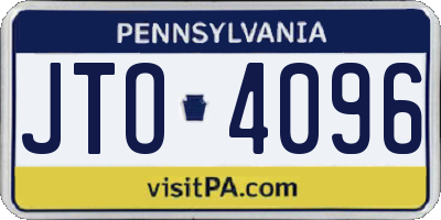 PA license plate JTO4096