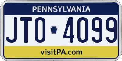 PA license plate JTO4099