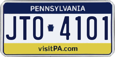 PA license plate JTO4101