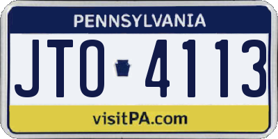 PA license plate JTO4113
