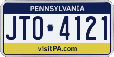 PA license plate JTO4121