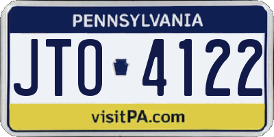 PA license plate JTO4122