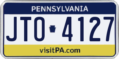 PA license plate JTO4127