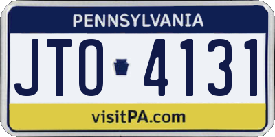 PA license plate JTO4131