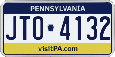 PA license plate JTO4132