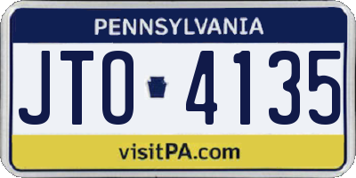 PA license plate JTO4135