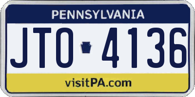 PA license plate JTO4136