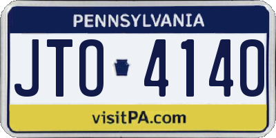 PA license plate JTO4140